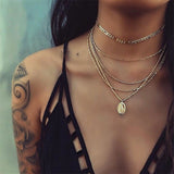 Vintage  Necklace Multiple Layers Pendant