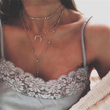 Vintage  Necklace Multiple Layers Pendant