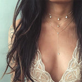 Vintage  Necklace Multiple Layers Pendant