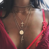 Vintage  Necklace Multiple Layers Pendant